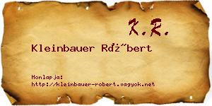 Kleinbauer Róbert névjegykártya